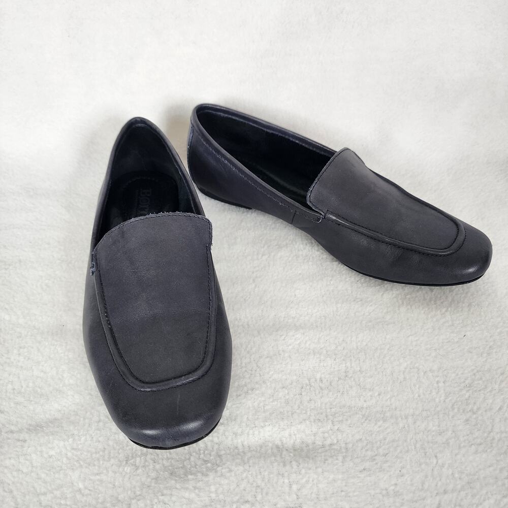 Born Blue Petil Flats Loafers Slip On Leather Navy Comfort Women's Size 6 M